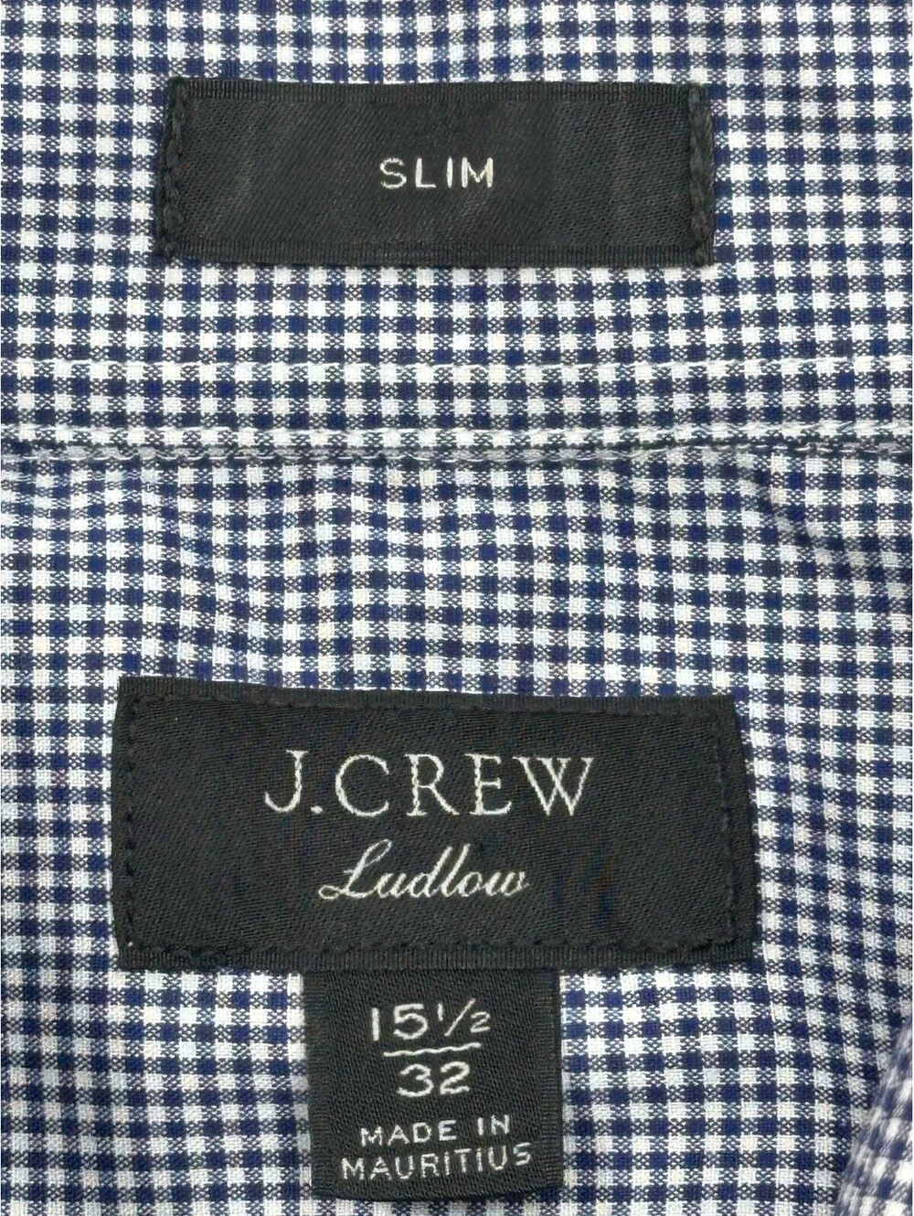 J Crew Slim Check Ludlow Button Up Shirt 15.5/32 Blue Men M